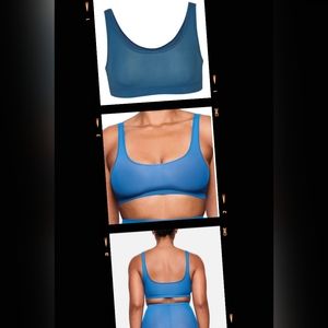 SKIMS JELLY SHEER SCOOP NECK BRALETTE/Ocean/ XXS